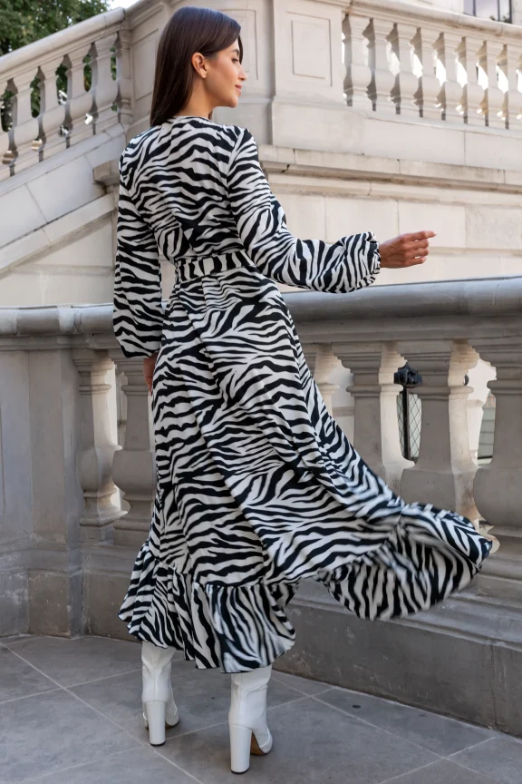 Rochie "ANNA" długa - Zebra - imagine 4