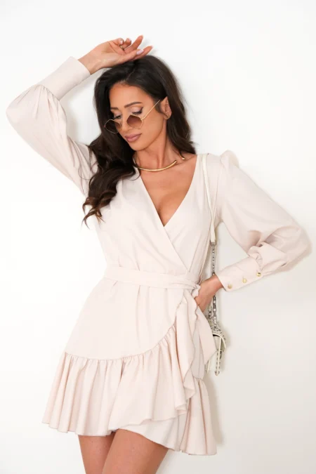 Rochie "ANNA" krótka - Beż