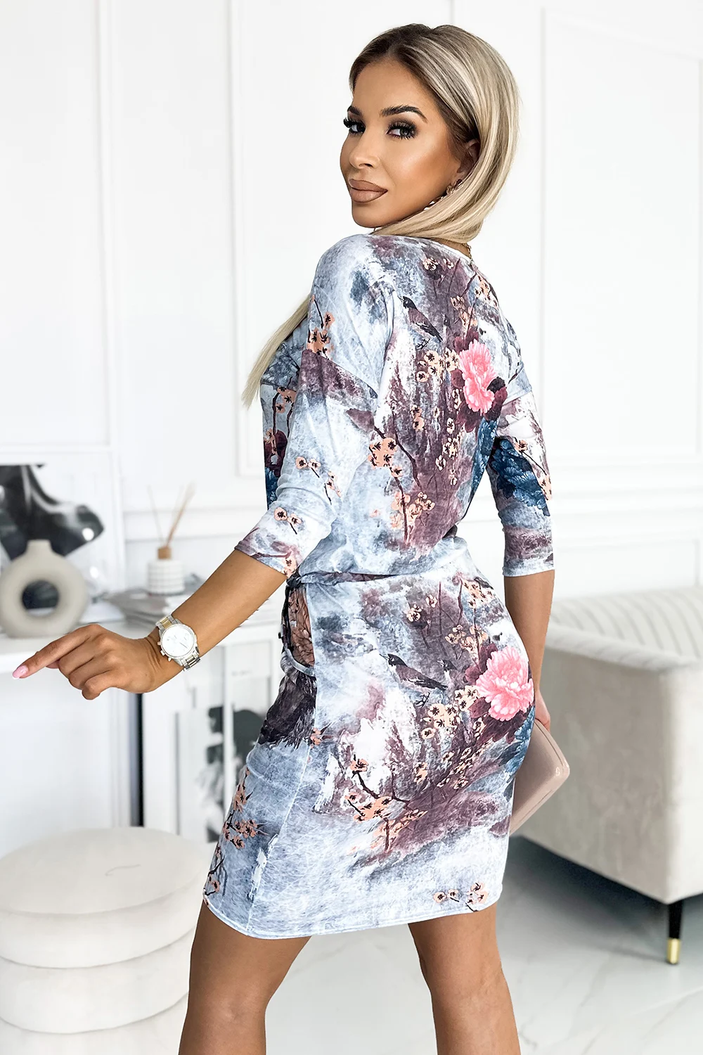 Rochie Dama Midi, Floral, Numoco Casual Marimi Mari - imagine 3