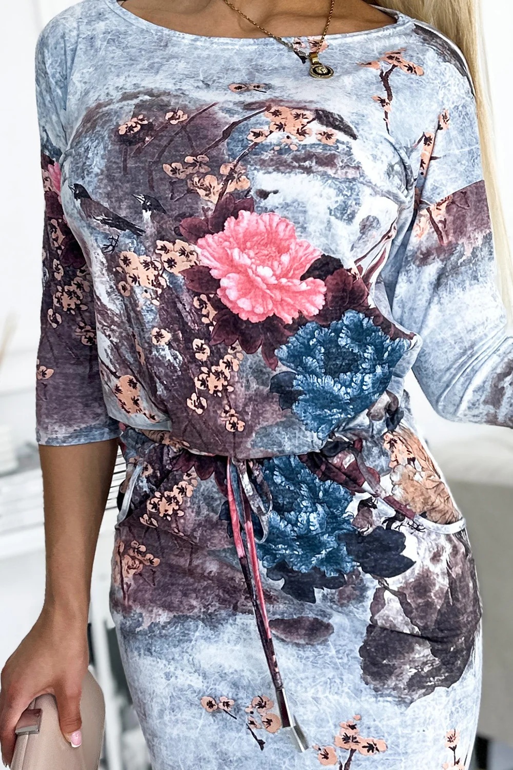 Rochie Dama Midi, Floral, Numoco Casual Marimi Mari - imagine 7
