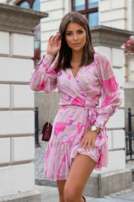 Rochie "ANNA" szyfon - Roz Chmurka