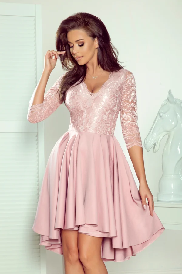 Rochie Dama Floral, Lejera, Numoco, Roz Eleganta Marimi Mari
