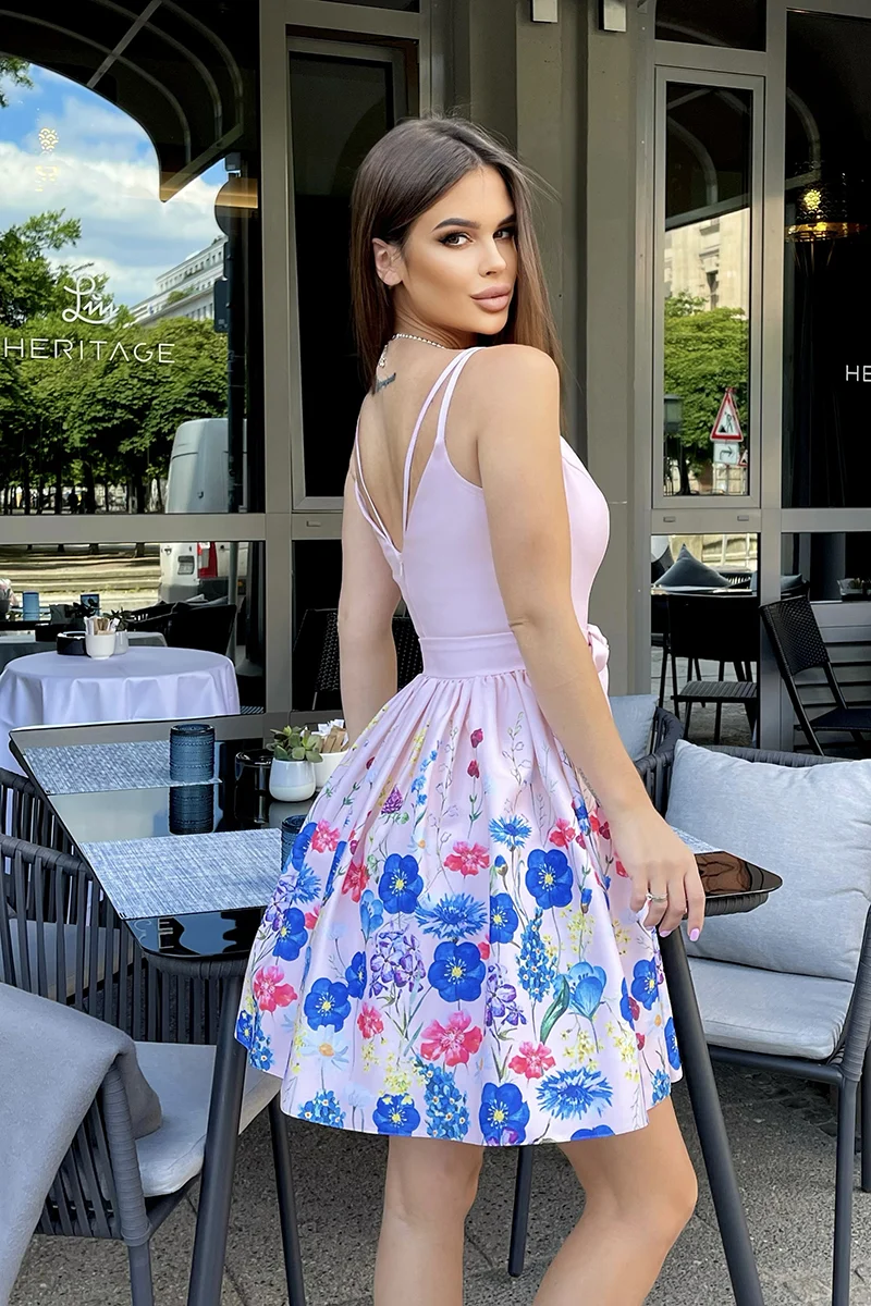 Rochie Dama Floral, Bicotone, Piersica - imagine 4