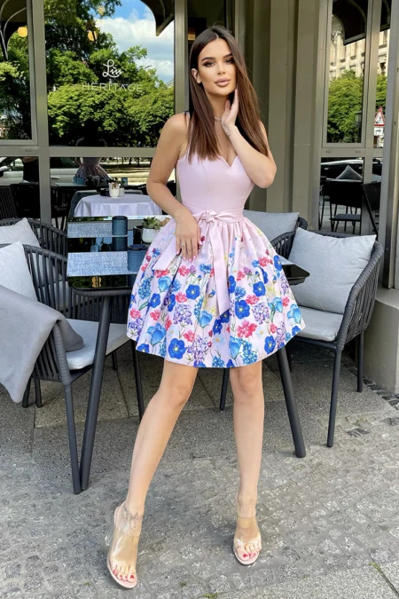 Rochie Dama Floral, Bicotone, Piersica