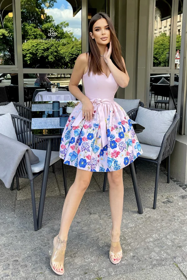Rochie Dama Floral, Bicotone, Piersica