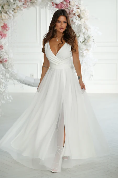 Rochie Dama, Bicotone, Ecru
