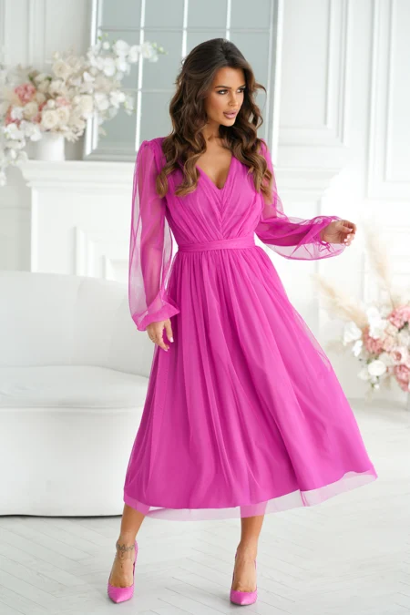 Rochie Dama Midi, Bicotone, Mov