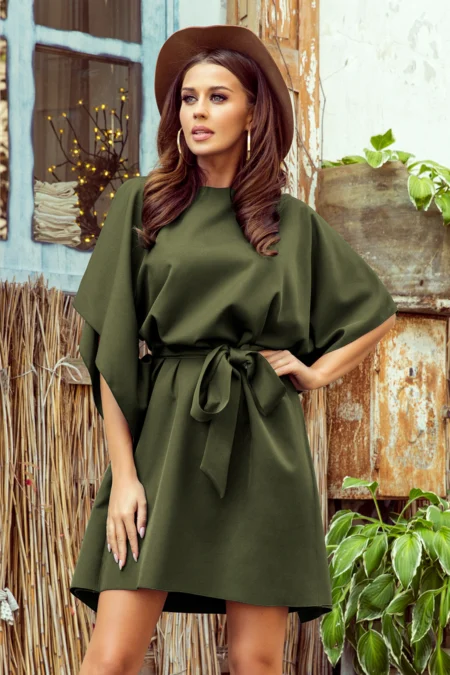Rochie Dama, Numoco, Khaki Marimi Mari