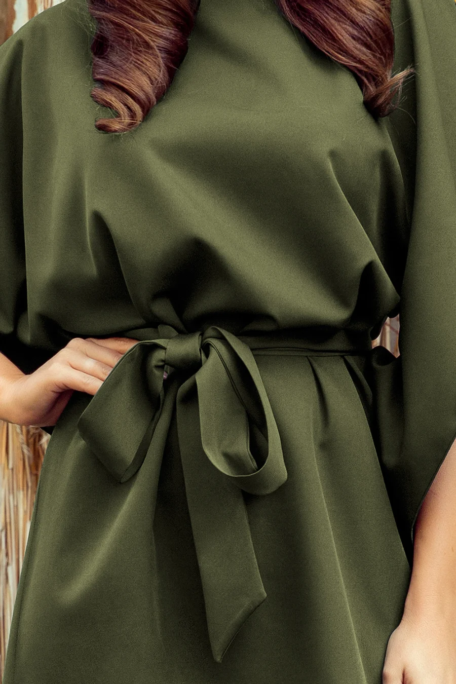 Rochie Dama, Numoco, Khaki Marimi Mari - imagine 5