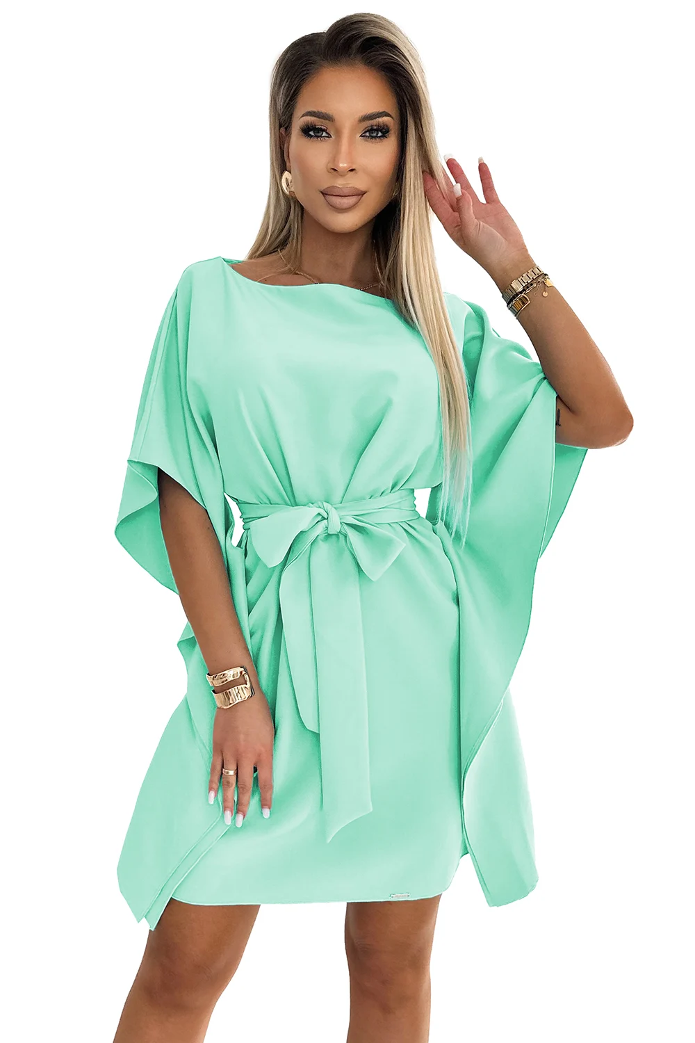 Rochie Dama Dantela, Mulata, Numoco, Menta Eleganta Marimi Mari - imagine 6