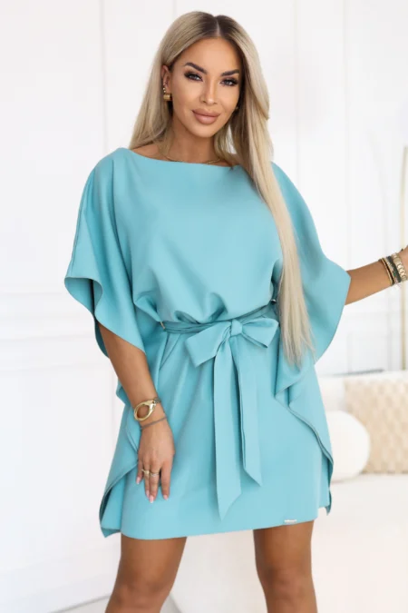 Rochie Dama Mini, Lejera, Numoco, Turcoaz Casual Marimi Mari