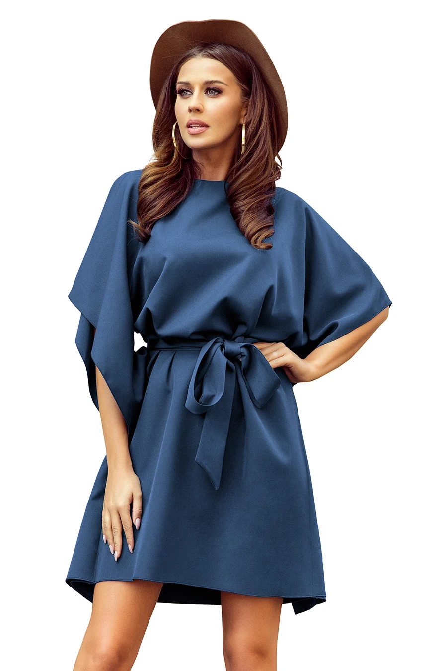 Rochie Dama Midi, Decolteu in V, Numoco Casual Marimi Mari - imagine 6