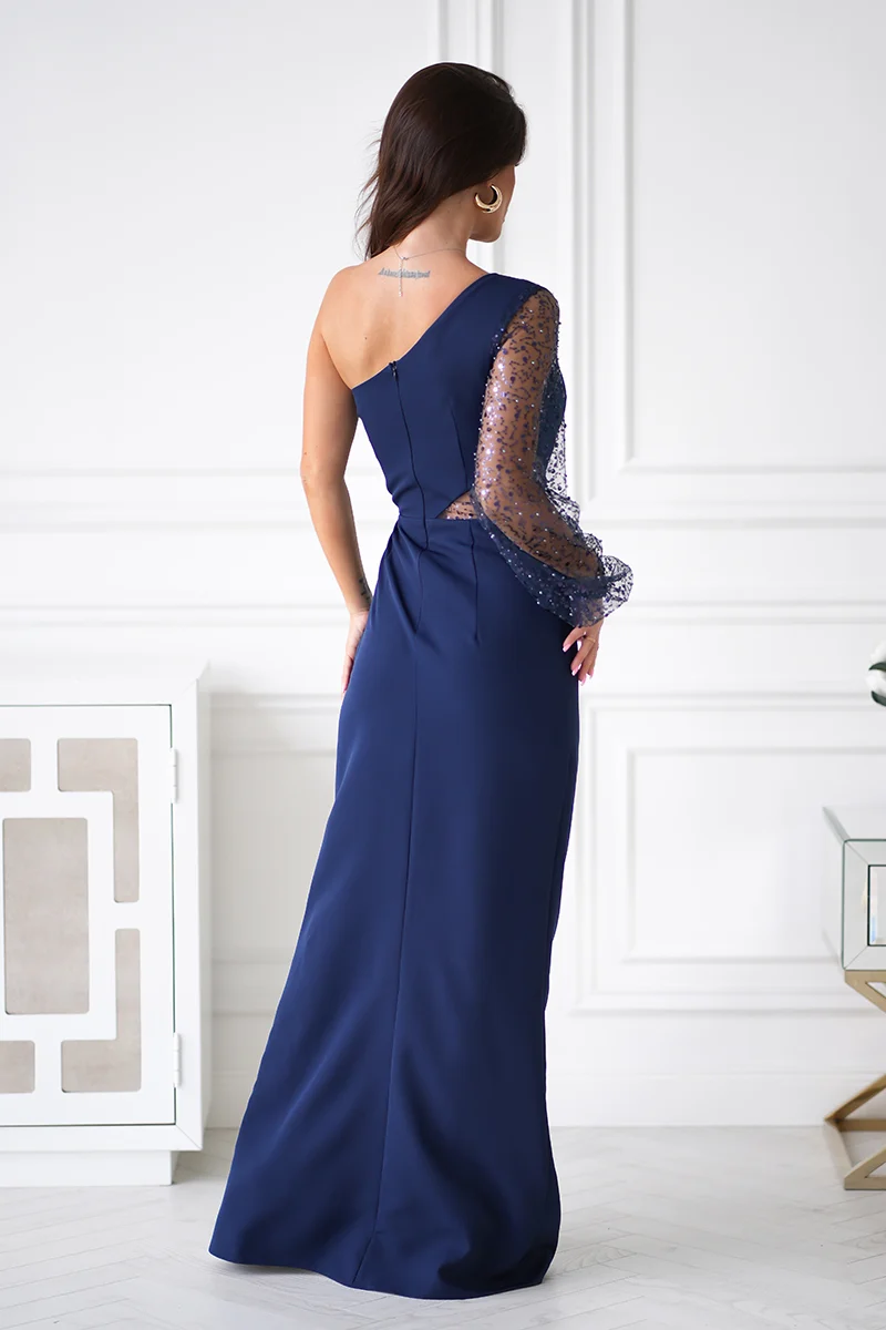 Rochie Dama Paiete, Bicotone, Bleumarin - imagine 8