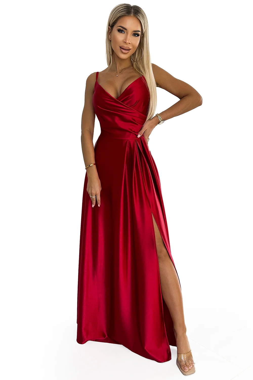 Rochie Dama Maxi, Satin, Numoco Eleganta - imagine 7