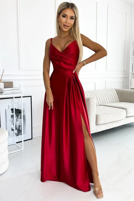 Rochie Dama Maxi, Satin, Numoco Eleganta