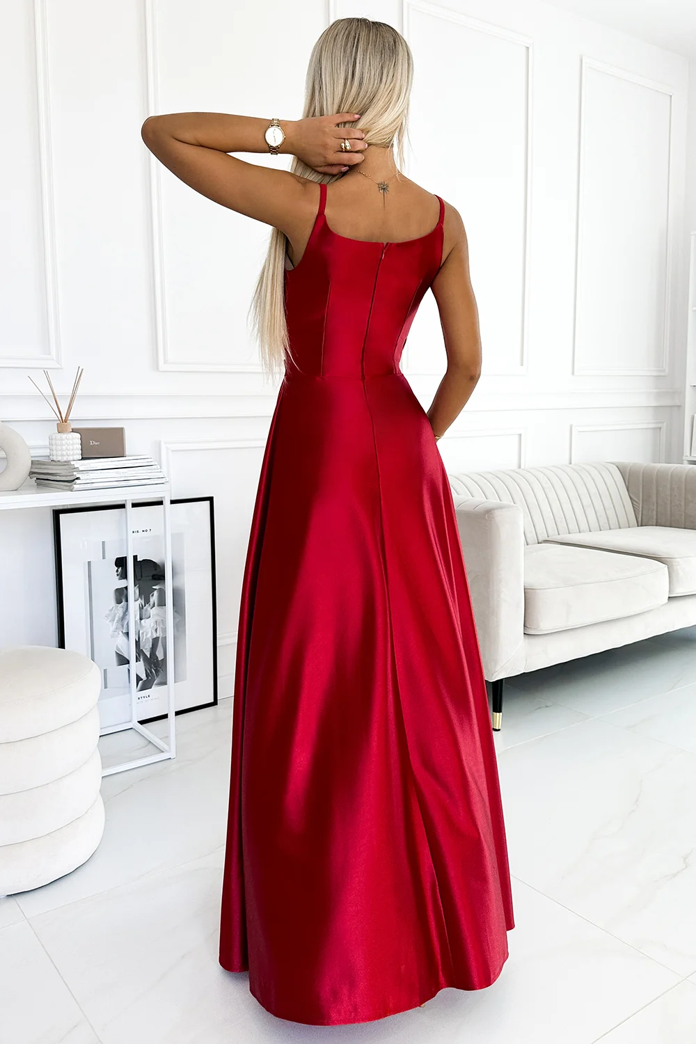Rochie Dama Maxi, Satin, Numoco Eleganta - imagine 3