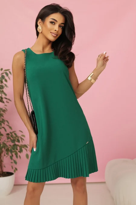 Rochie Dama Lejera, Guler inalt, Numoco, Verde de Vara Marimi Mari