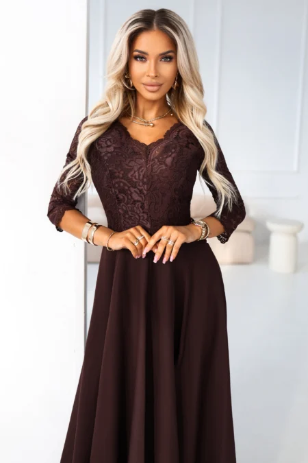 Rochie Dama Maxi, Dantela, Numoco Eleganta Marimi Mari