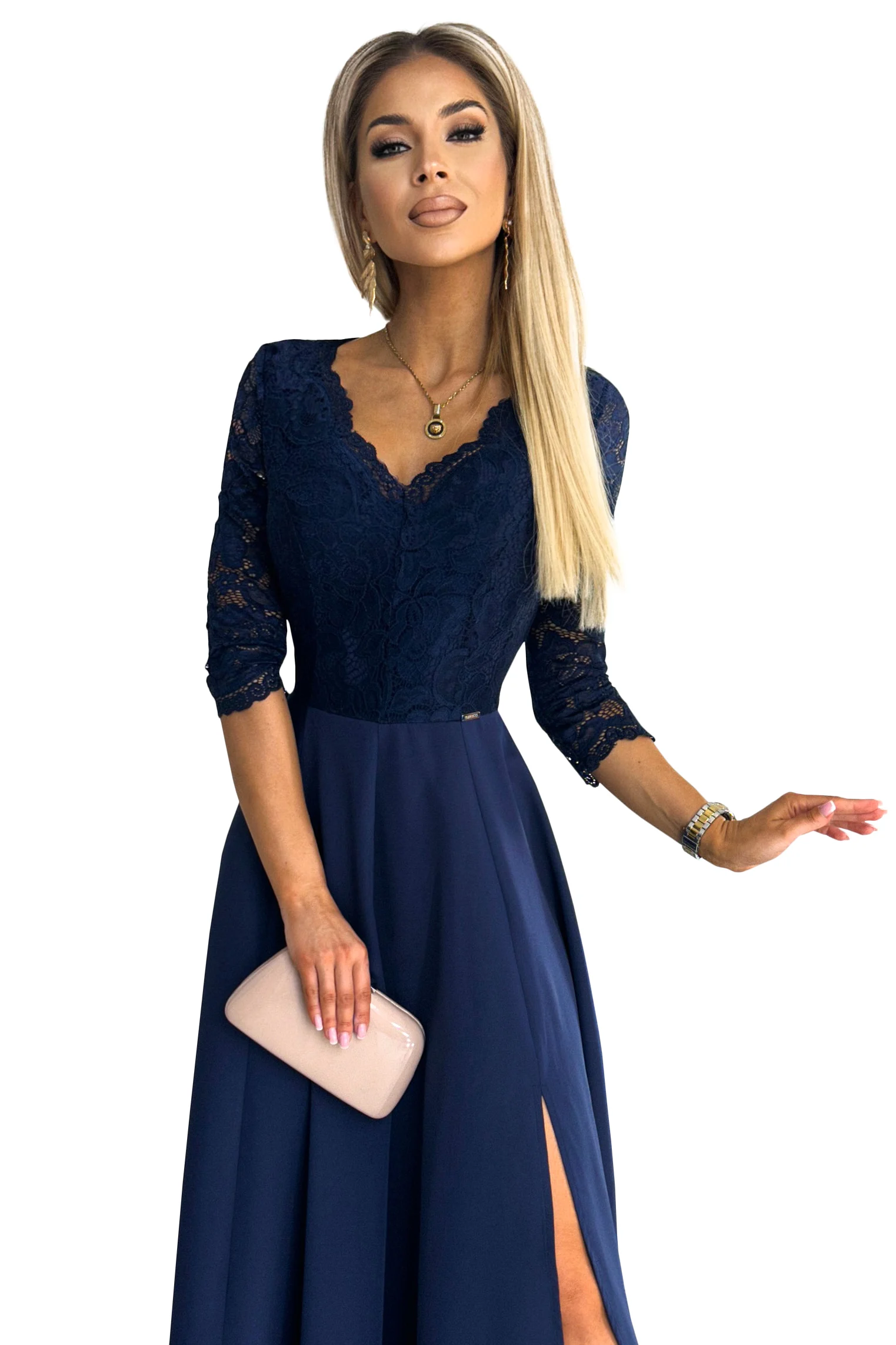 Rochie Dama Maxi, Dantela, Numoco Eleganta Marimi Mari - imagine 8