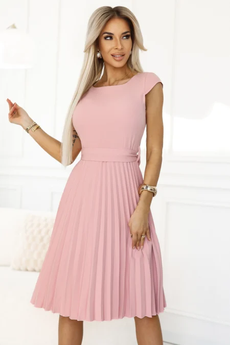 Rochie Dama Midi, Buline, Numoco, Roz de Vara Marimi Mari