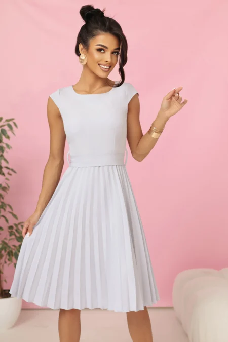 Rochie Dama Maneca scurta, Numoco, Gri Marimi Mari