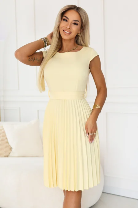 Rochie Dama Floral, Mulata, Numoco, Galben de Petrecere Marimi Mari