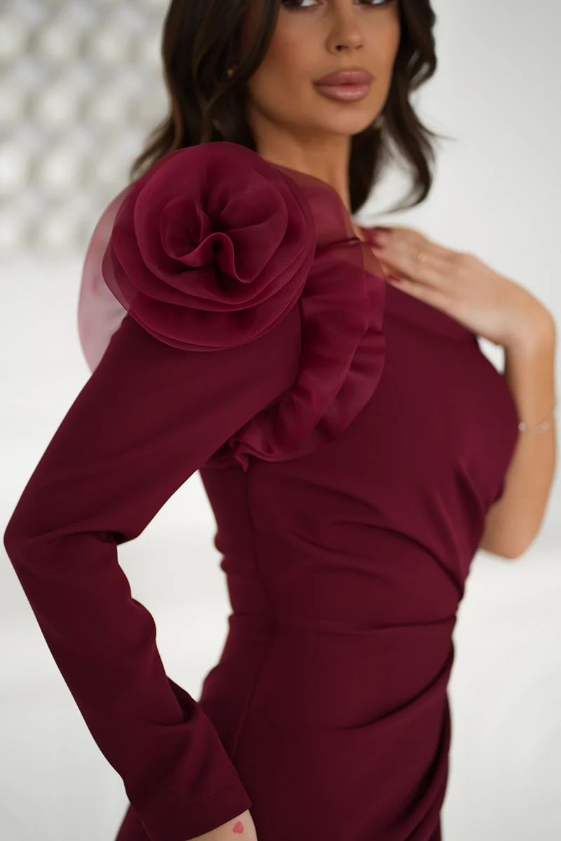 Rochie Dama, Bicotone, Bordo - imagine 7