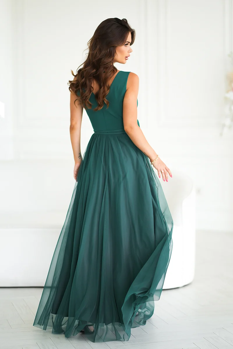 Rochie Dama Dungi, Bicotone, Verde - imagine 5