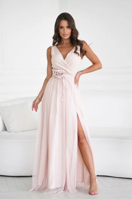 Rochie Dama Dungi, Bicotone, Bej