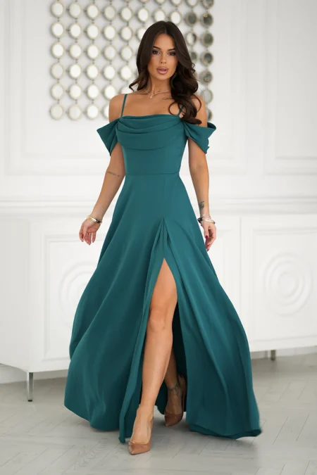 Rochie Dama Maxi, Bicotone, Verde
