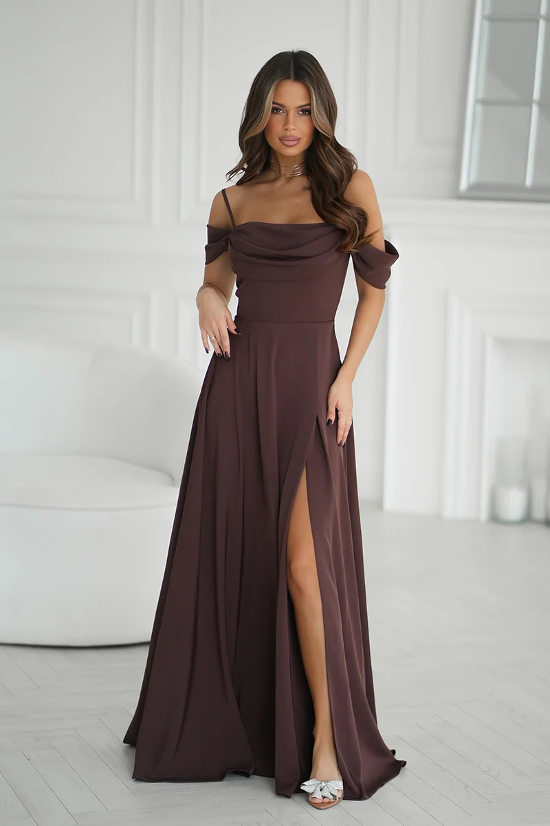 Rochie Dama Maxi, Bicotone, Maro - imagine 7