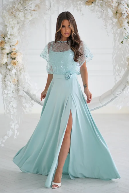 Rochie Dama Paiete, Bicotone, Menta