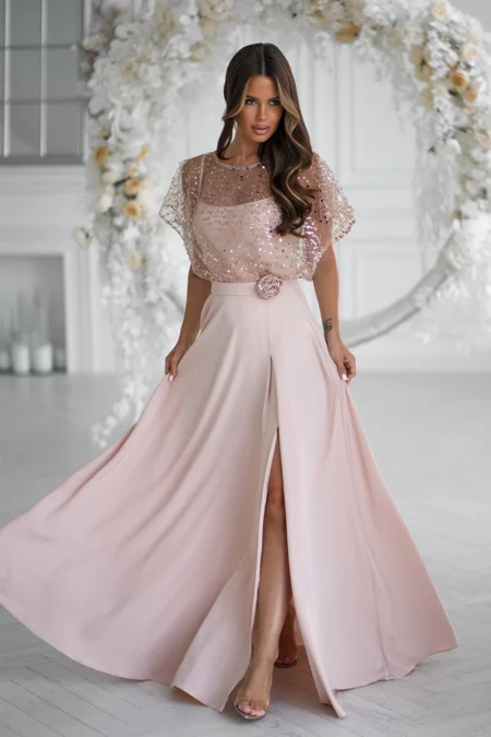 Rochie Dama Paiete, Bicotone, Bej