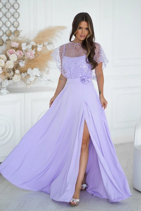 Rochie Dama Paiete, Bicotone, Lila