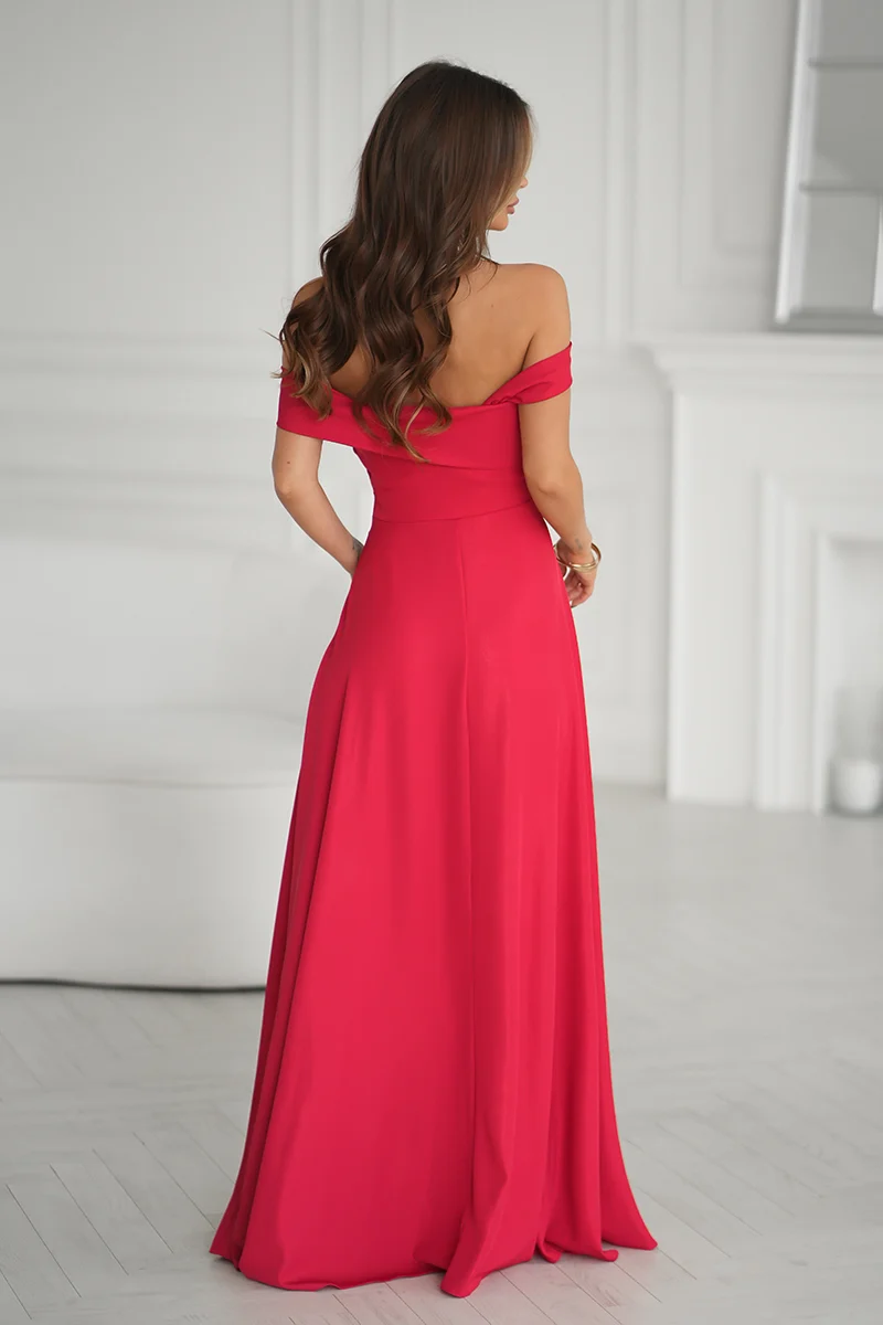 Rochie Dama, Bicotone, Rosu - imagine 3