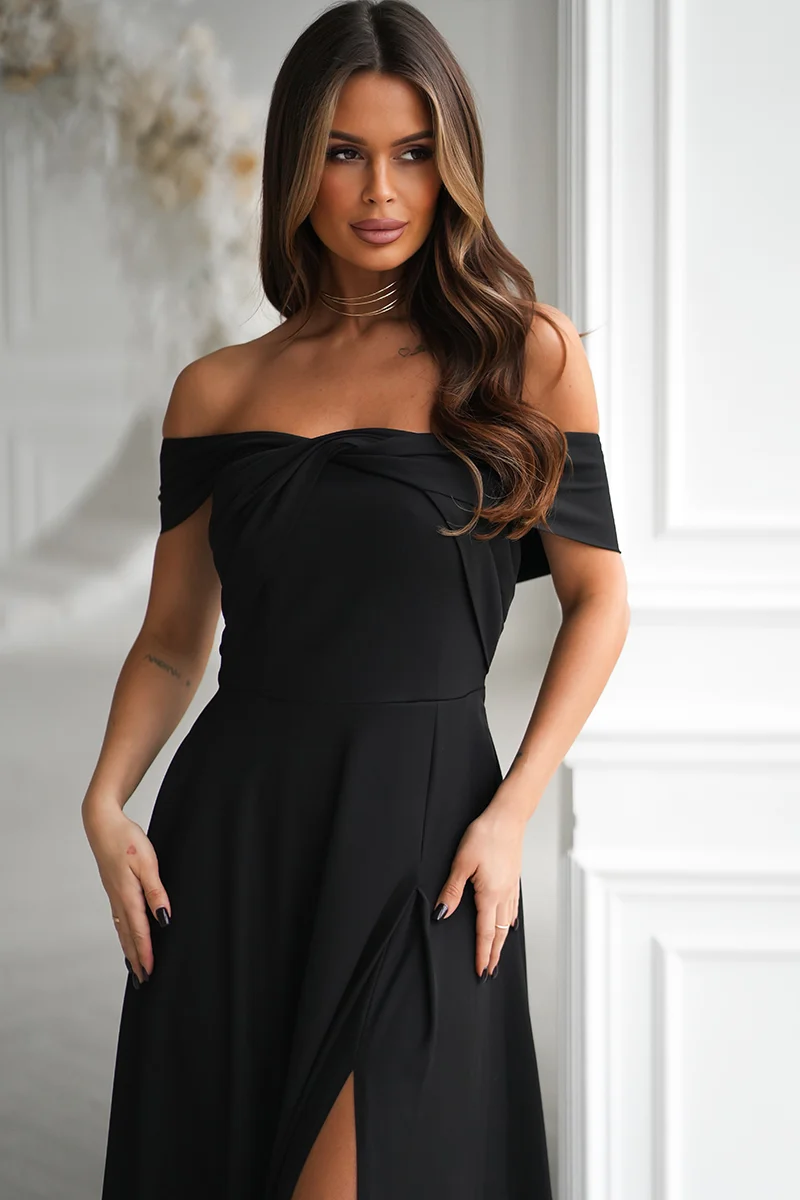 Rochie Dama, Bicotone, Negru - imagine 2