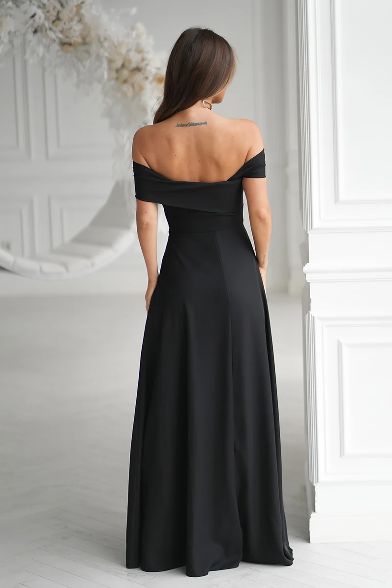 Rochie Dama, Bicotone, Negru - imagine 3
