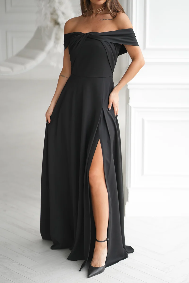Rochie Dama, Bicotone, Negru - imagine 4
