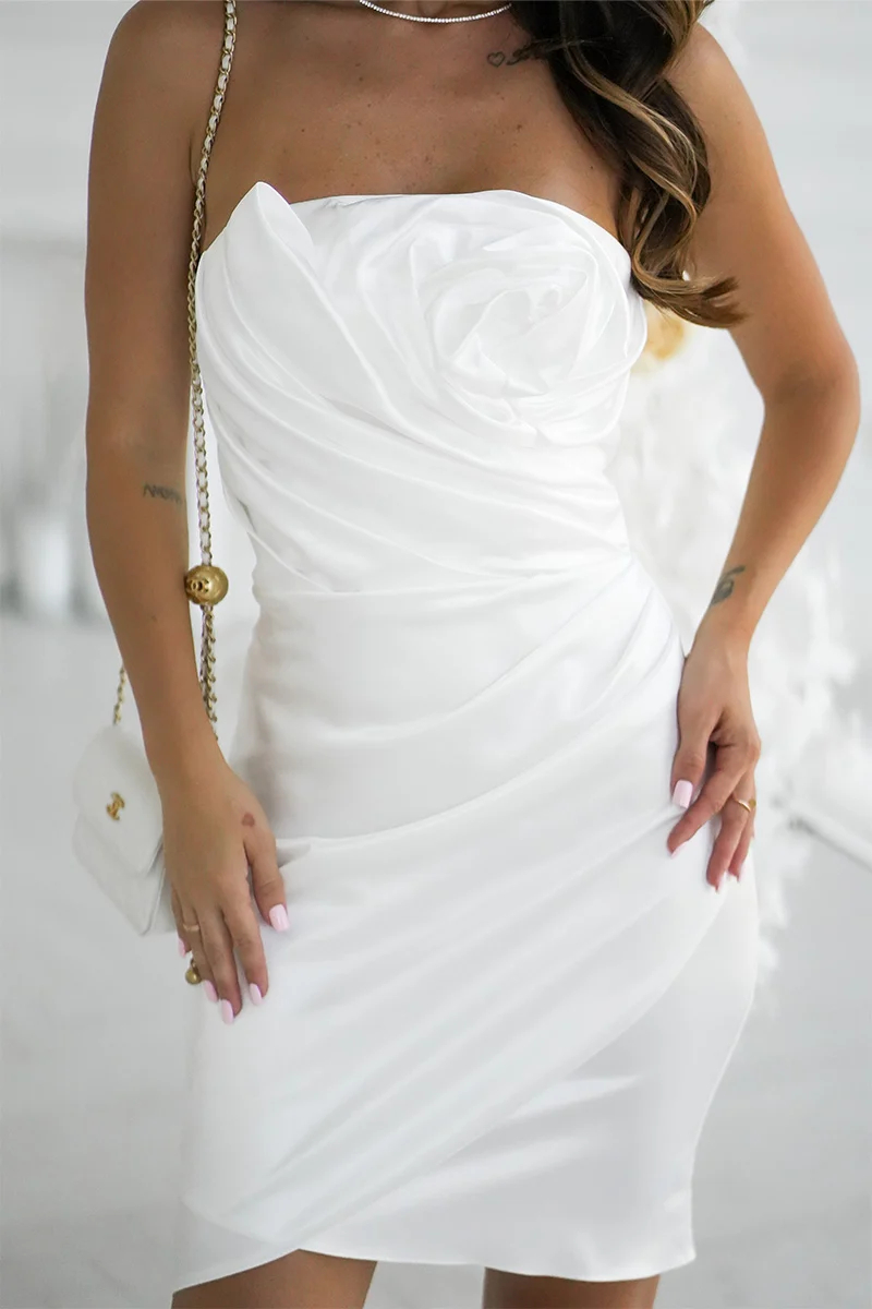 Rochie Dama Mini, Bicotone, Ecru - imagine 3