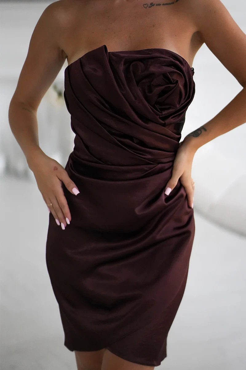 Rochie Dama Mini, Bicotone, Maro - imagine 3