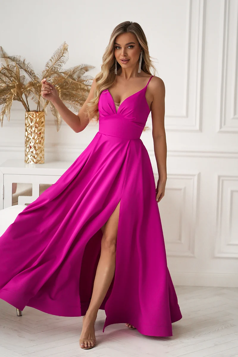 Rochie Dama, Bicotone, Fucsia - imagine 5