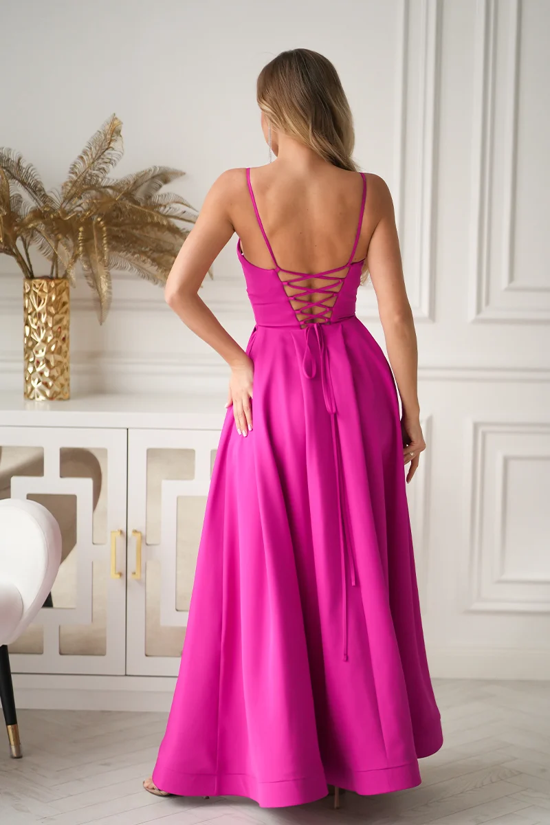 Rochie Dama, Bicotone, Fucsia - imagine 2