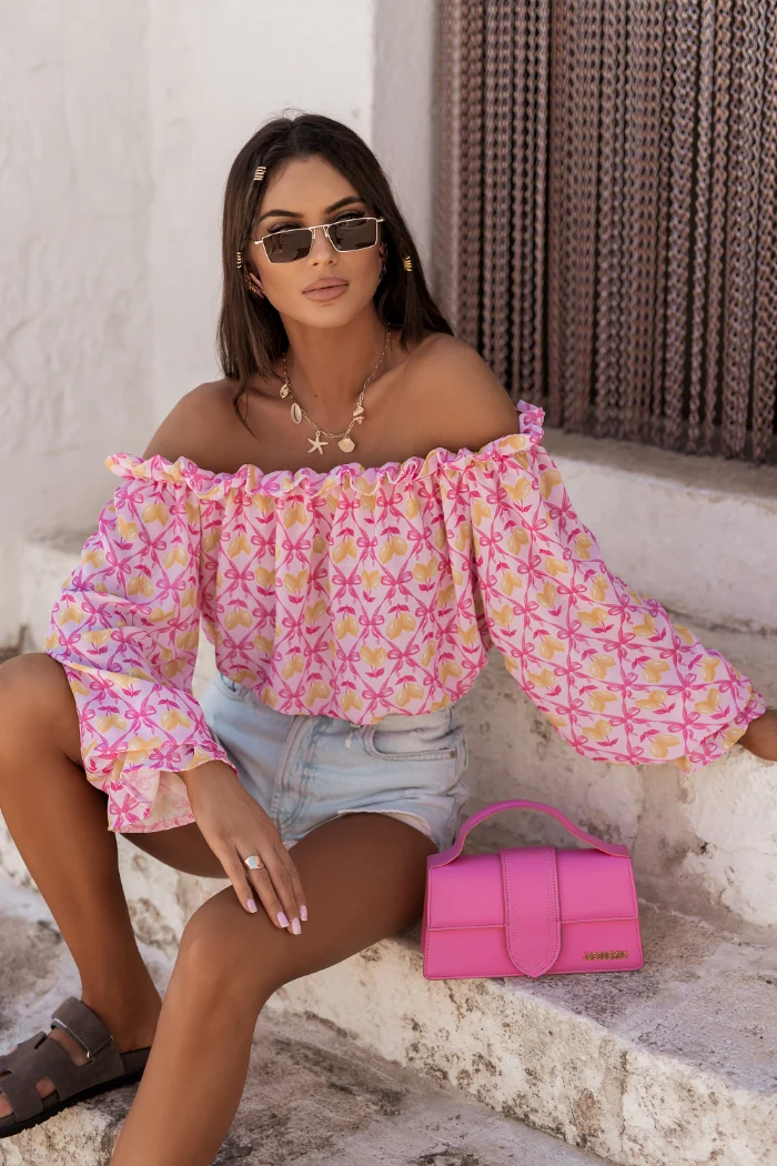 Bluza Hiszpanka MIA - Pink limones - imagine 2