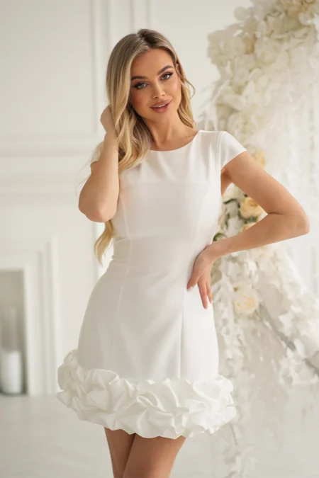 Rochie Dama Mini, Bicotone, Ecru