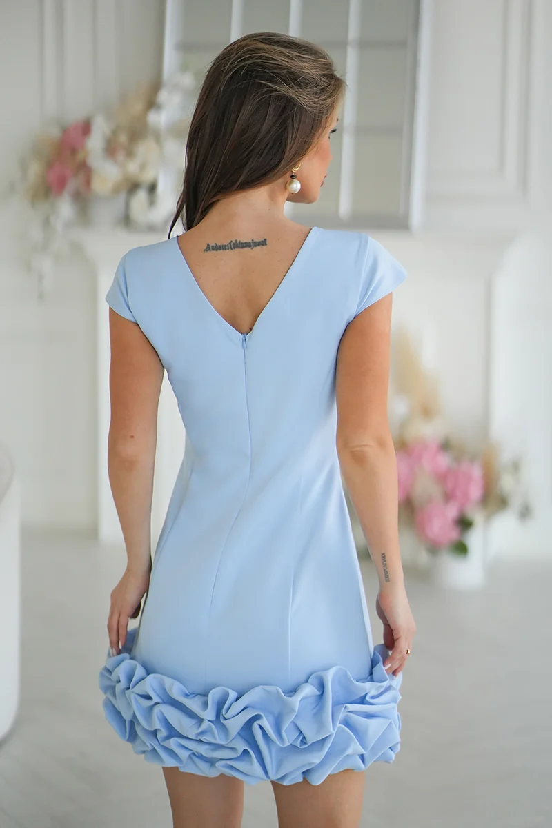 Rochie Dama Mini, Bicotone, Baby Blue - imagine 3