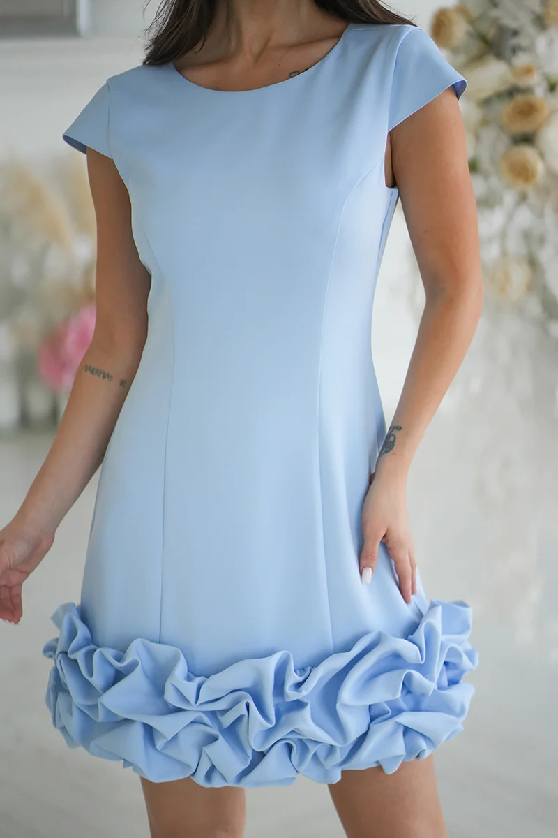 Rochie Dama Mini, Bicotone, Baby Blue - imagine 6