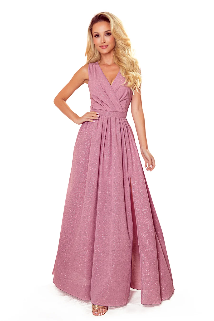 Rochie Dama Maxi, Lejera, Numoco, Roz Eleganta Marimi Mari - Image 6