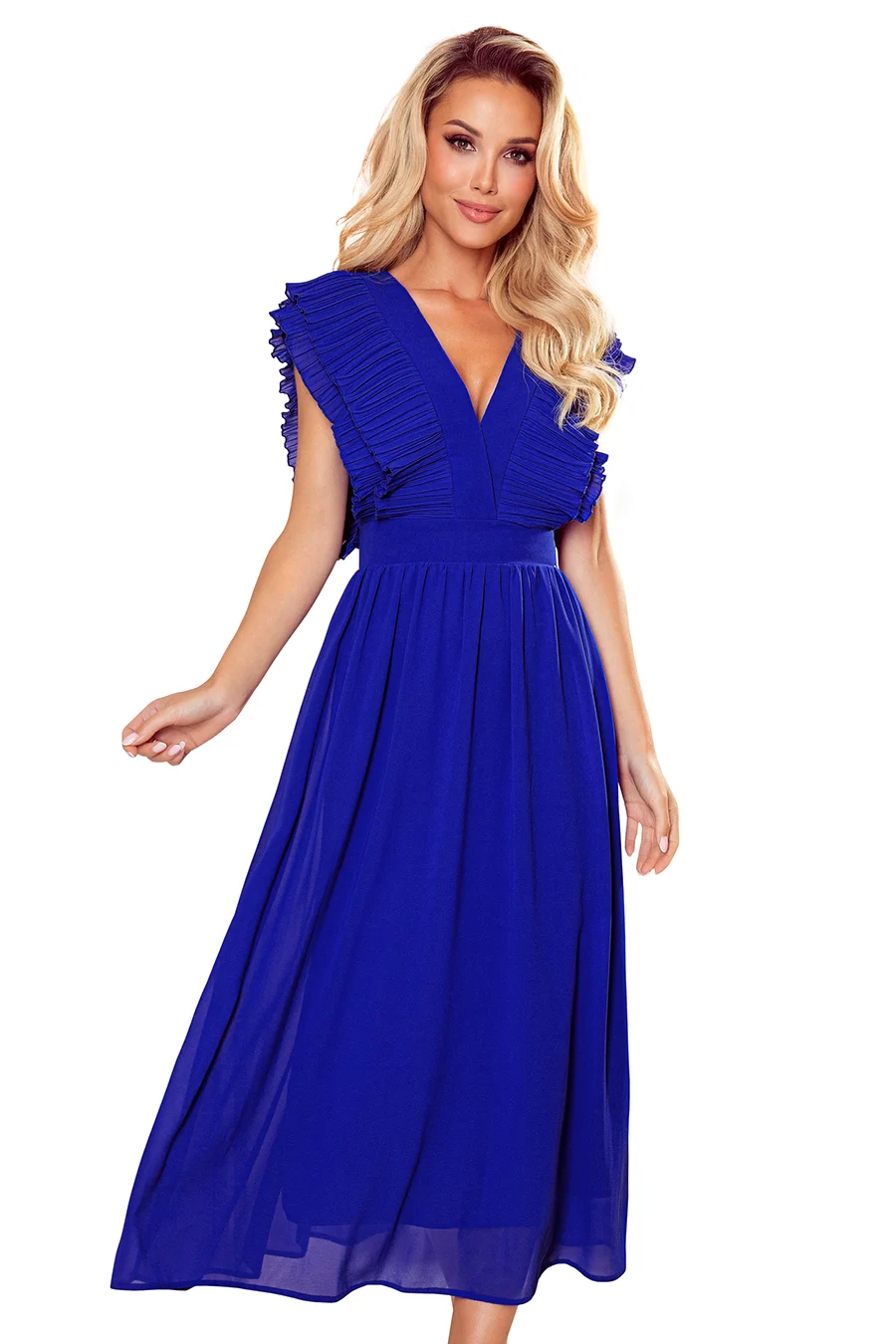 Rochie Dama Midi, Numoco, Albastru - imagine 7