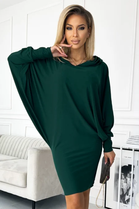 Rochie Dama Petrecuta, Guler inalt, Numoco, Verde Eleganta