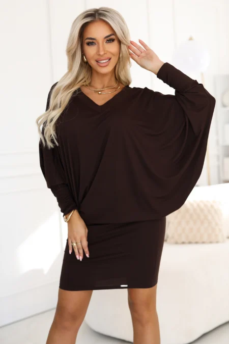 Rochie Dama Oversize, Decolteu in V, Numoco Eleganta Office Marimi Mari